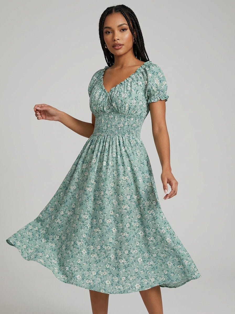 Women's Floral Dress Smock | Midi