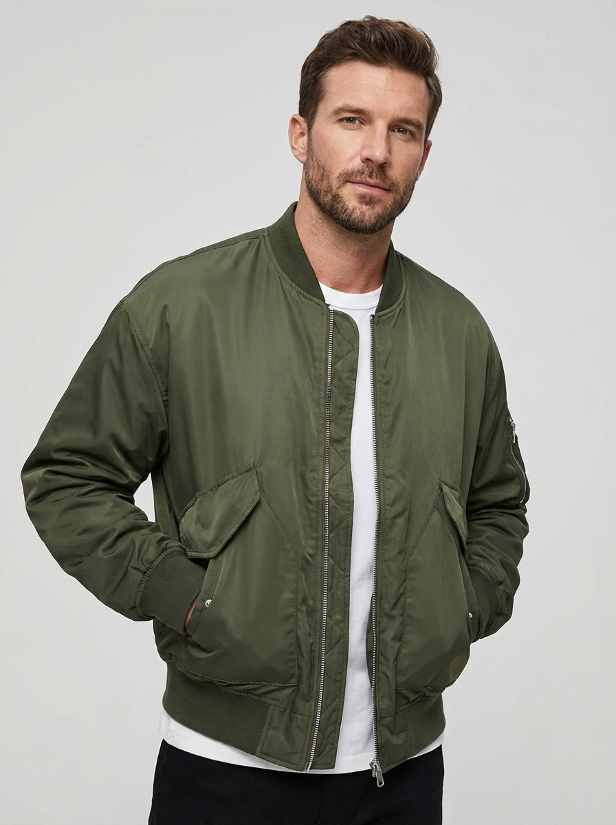 Men's Bomber Jackets Zip Front | Casual