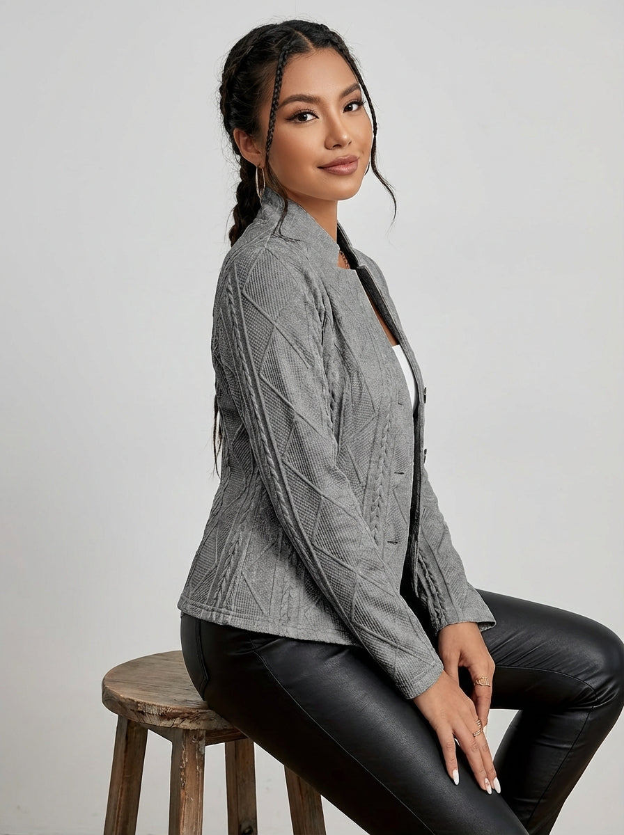 Women's Blazer Textured Button Front | Spring