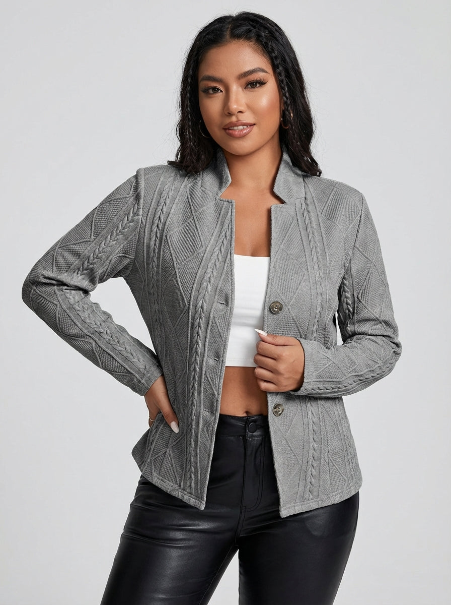 Women's Blazer Textured Button Front | Spring