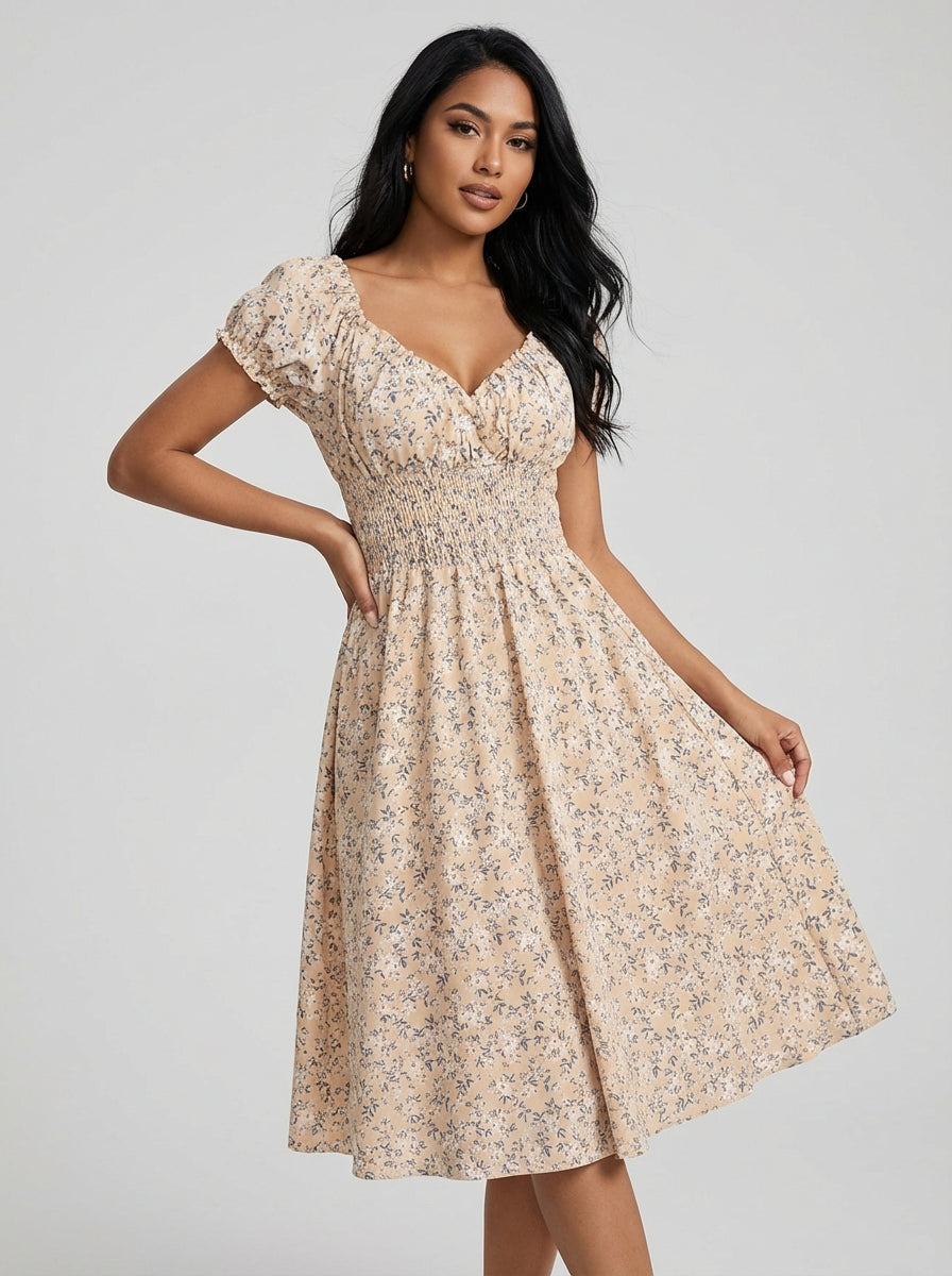 Women's Floral Dress Smock | Midi