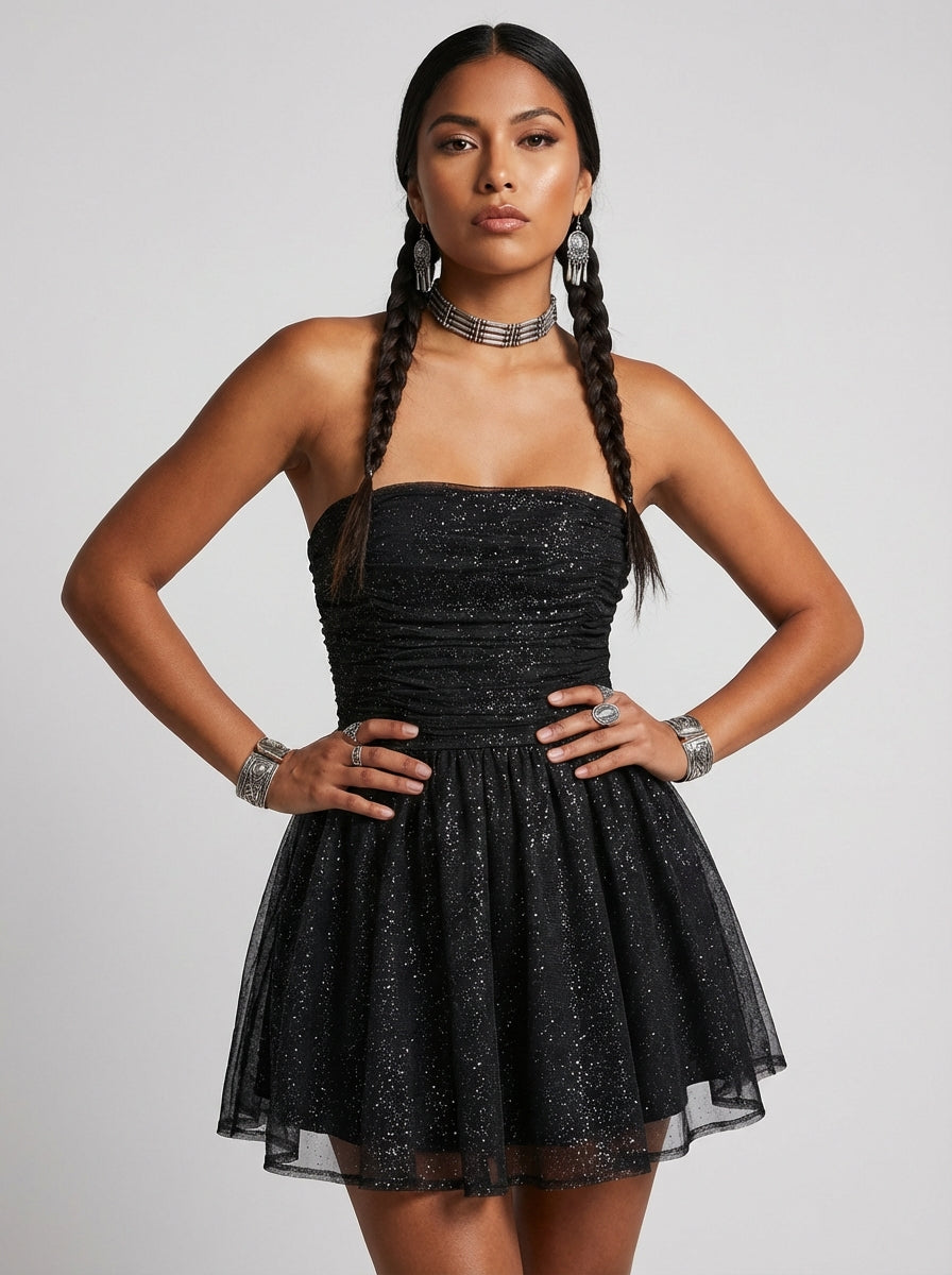 Women's Mini Dress Strapless Sequin | Party