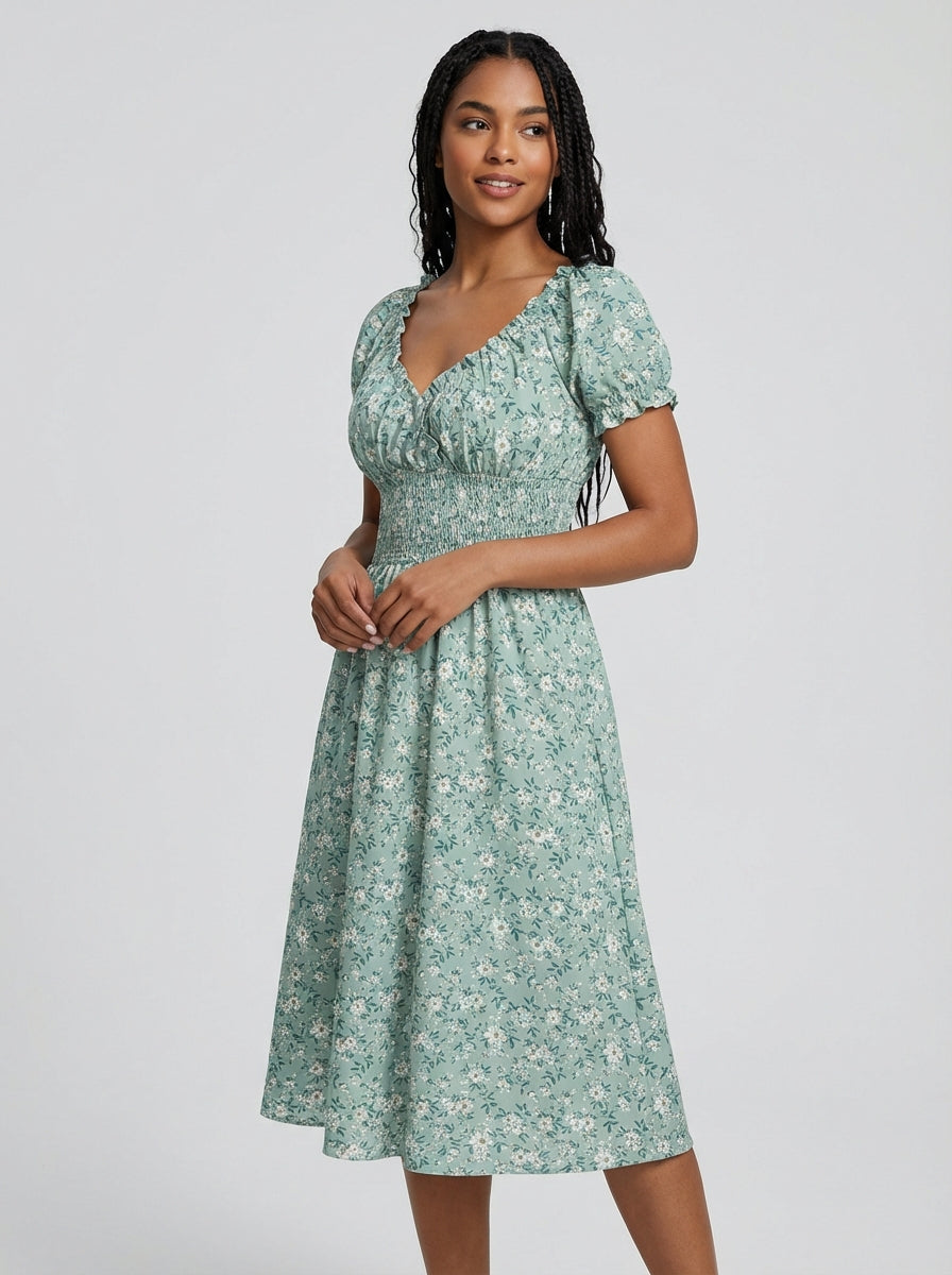 Women's Floral Dress Smock | Midi