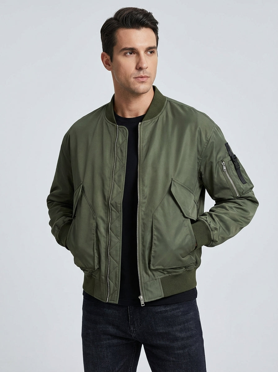 Men's Bomber Jackets Zip Front | Casual