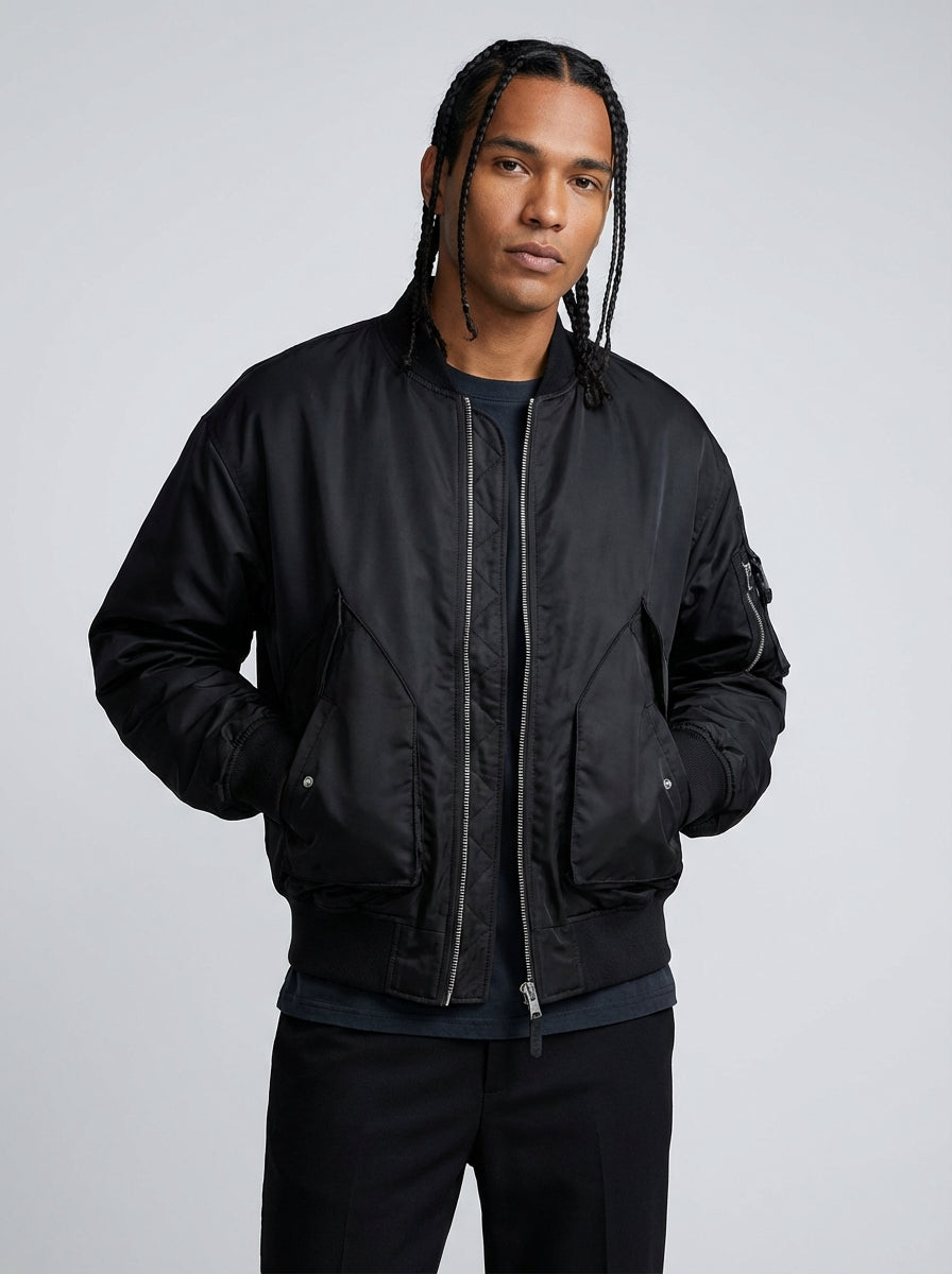 Men's Bomber Jackets Zip Front | Casual
