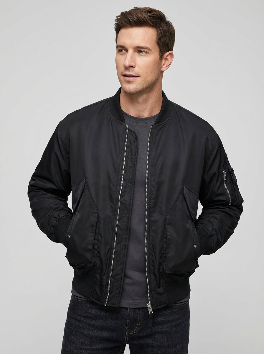 Men's Bomber Jackets Zip Front | Casual
