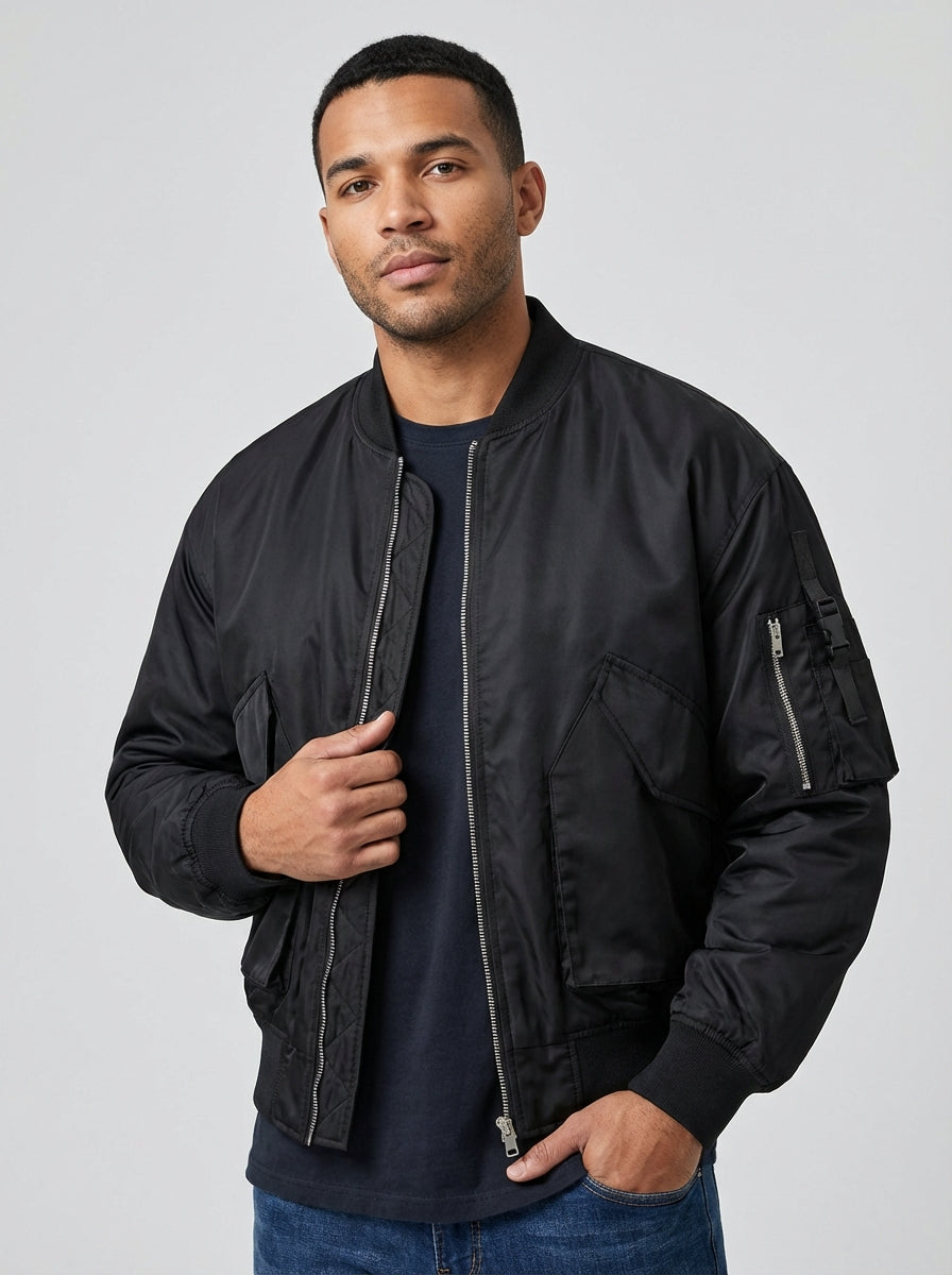 Men's Bomber Jackets Zip Front | Casual