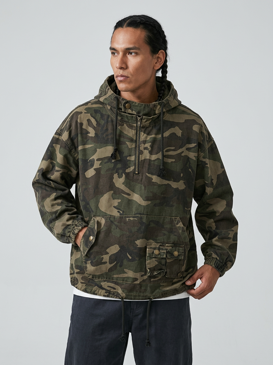 Men's Jacket Hooded | Casual Camouflage